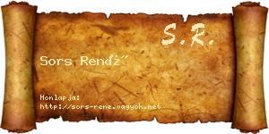 Sors René névjegykártya